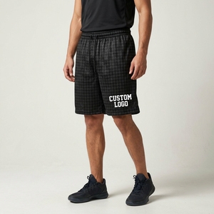 Pantalones Cortos de Baloncesto de Malla para Hombre con Logotipo Frontal Personalizado, 100% Poliéster Transpirable, Cintura con Cordón Ajustable, Franja Lateral, Ropa de Playa de Verano - Product Image 1