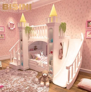 Nueva <span class=keywords><strong>Cama</strong></span> Infantil Tipo Castillo de Color Blanco con Librero y <span class=keywords><strong>Escalera</strong></span>, Camas para Niños - Product Image 3