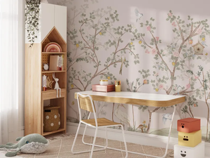 Mural <span class=keywords><strong>de</strong></span> Bosque en Acuarela Delicado, Tonos Pastel Suaves con Pájaros y Flores <span class=keywords><strong>para</strong></span> Cuarto <span class=keywords><strong>de</strong></span> Niños, <span class=keywords><strong>Papel</strong></span> Tapiz Autoadhesivo - Product Image 6