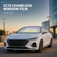 Película para Ventanas Camaleón con 77% de VLT para Parabrisas Delantero, Color Verde Púrpura con Efecto Espejo, Tinte Solar UV99 IR90 2mil OEM al por Mayor