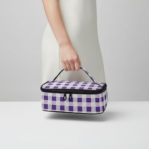 Porte-plat isotherme réutilisable pour barbecue extérieur, motif Palaka Hawaïen violet, petit format, pour pique-nique et transport de plats chauds - Product Image 4