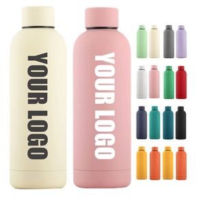 Factory 500ml 17oz Travel Sports Double Wall Vacuum Yoga Custom logo Stainless Steel Rubber Paint Promotional Gift Water Bottle - Product Image 1