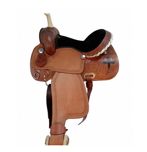 Silla de Montar Occidental Clásica de Cuero Buff con Motivos Decorativos Tallados a Mano, Diseño Tradicional y Resistente para Deportes Ecuestres - Product Image 6