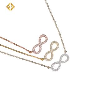 Alla moda semplice Mini carino <span class=keywords><strong>Infinity</strong></span> '8' collana da donna piccola catena girocollo placcato oro lega di zinco Link regalo per amore - Product Image 3