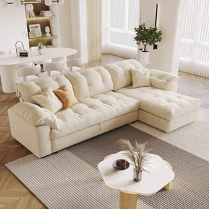 Zayshine - Juego de Sofás Modernos de Terciopelo <span class=keywords><strong>Blanco</strong></span> para Sala de Estar, 3 Plazas, en Forma de L, Modular, para Apartamento o Villa, Esquinero, Ajustable, con Almacenamiento, Sofá <span class=keywords><strong>Cama</strong></span> - Product Image 4