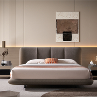 Maßgefertigtes Luxuriöses Modernes Gepolstertes Queensize-Bett mit Stahl-Holz-Rahmen und Stauraum für Platzsparende Schlafzimmermöbel