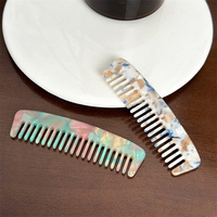 Peigne démêlant élégant de haute qualité, vintage, mini, à dents larges, antistatique, en acétate, pour la coiffure