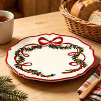 Assiettes de présentation de luxe personnalisables en plastique PP pour steak, 13 pouces, durables et réutilisables, ensemble de 50 pièces pour mariage, motif personnalisé