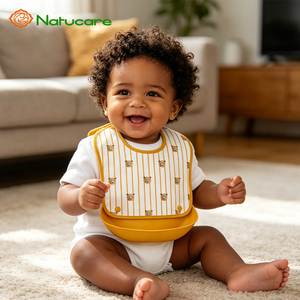 Bavoirs imperméables pour bébé, bavoirs dessin animé avec poche anti-bavure, bavoirs d'alimentation amovibles en EVA pour nouveau-né - Product Image 3