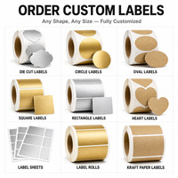 Colección de Etiquetas Personalizadas, Etiquetas Plateadas Mate, Kraft, Dorado Cepillado, Plateado, Acabados Surtidos, Paquete al por Mayor, Suministro de Fábrica