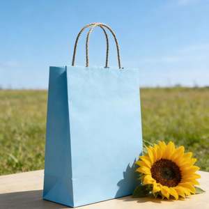 Custom-<b>patterned</b> Eco-friendly Kraft <b>Paper</b> Shopping Bags with <b>Paper</b> Rope Handles for Gift and Retail Packaging - Product Image 6