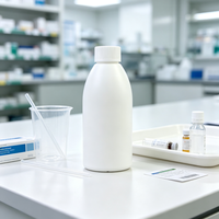 Bouteille de stockage de réactifs liquides en HDPE de 320 ml avec couvercle à vis pour solution liquide médicale, solution orale, emballage pharmaceutique industriel