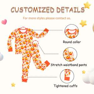 Fabricant de vêtements pour enfants Ensemble 2 pièces en bambou Pyjamas pour enfants Motif imprimé Décontracté Tissu doux <span class=keywords><strong>Pyjama</strong></span> pour bébé Vêtements de maison pour enfants Combinaison de nuit - Product Image 2