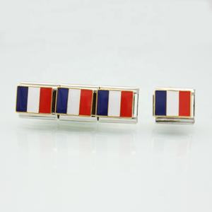 Joyería de acero inoxidable 9mm, eslabones modulares clásicos para mujer, diseño elegante, nacional, país francés, Bandera de <span class=keywords><strong>Francia</strong></span>, pulsera con abalorio italiano - Product Image 5