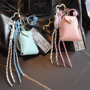 Llaveros, colgantes, bolsos y accesorios creativos <span class=keywords><strong>de</strong></span> cuero PU estilo coreano para monedas pequeñas, llaves <span class=keywords><strong>de</strong></span> alquiler <span class=keywords><strong>de</strong></span> coches y llaves. - Product Image 4