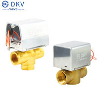 Vanne de zone motorisée DKV 2 voies 3 voies 2 ports 110V AC normalement fermée en laiton retour à ressort Vanne de zone motorisée BSP NPT filetée