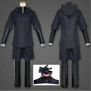 Costume de cosplay BAIGE New <span class=keywords><strong>Tokyo</strong></span> <span class=keywords><strong>Ghoul</strong></span> Kaneki Ken, veste noire à capuche, short, uniforme, vêtements de sport avec haut pour Noël - Product Image 6