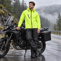 Combinaison de pluie unisexe imperméable, ensemble veste et pantalon à capuche, équipement de pluie léger pour moto, vêtements de pluie d'extérieur, manteau de pluie