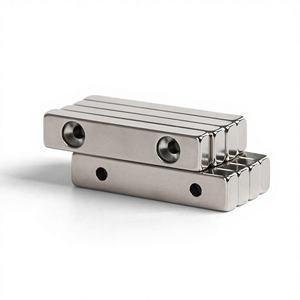 Feuille d'aimant permanent en néodyme fer bore N35 perforée carrée personnalisée, aimant puissant, petit aimant - Product Image 1