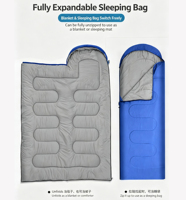 Custom Outdoor Envelop-Style Polyester Slaapzak Winter Kamperen Wandelen Vochtbestendig Extra-Dikke Isolatie 210cm
