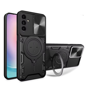 适用于三星S25 S24 Ultra Plus旋转环支架全保护手机盖镜头推窗保护智能手机外壳 - Product Image 1
