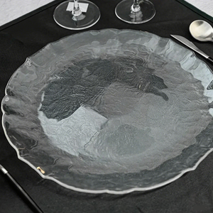 Assiette de rangement pour lunettes de décoration de bureau pour fête de mariage <span class=keywords><strong>Assiettes</strong></span> de dessous pour mariage en plein air Ensemble d'<span class=keywords><strong>assiettes</strong></span> rondes en verre - Product Image 4