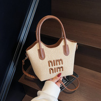 Nouvel Arrivage en Gros : Sac à Main Mini Panier Tressé Style Vacances Françaises, Sac Bandoulière Tendance pour Femmes, Idéal pour la Plage et les Voyages en Extérieur