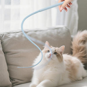 Kinghon Eco-Friendly Silicone Cat <b>Toy</b> Self-Relief Simulation <b>Mouse</b> Tail Tease Stick Long Pole Pet <b>Toy</b> - Product Image 2