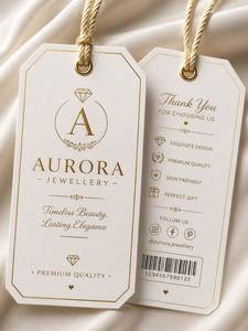 Etiquetas Colgantes Personalizadas para Ropa, Zapatos y Bolsos, con Logotipo de Marca Privada, Papel Blanco Impermeable, Impresión en Dorado y Cuerda - Product Image 5