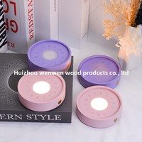 Support de lampe en bois, veilleuse LED, couleur rose macaron et violet, ornements culturels, base Dopamine, multi-occasions, pour l'inauguration de maison