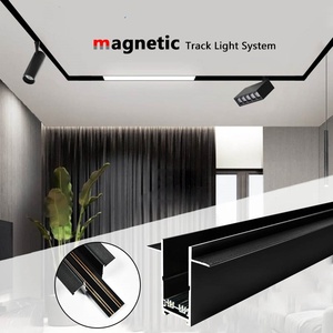 Système d'éclairage sur rail en aluminium industriel, LED 5000K lumière du jour, montage en surface, rail magnétique, dimmable, garantie 5 ans - Product Image 2