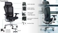 Chaise de bureau en cuir véritable réglable Luxury Manager avec garantie de 5 ans Chaise de bureau ergonomique pour chaise de patron