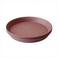 Assiettes Modernes pour Enfants |   Ensemble de vaisselle 2 |   Silicone réutilisable sans BPA |   Motif uni |   Compatible lave-vaisselle et micro-ondes |   Fabriqué