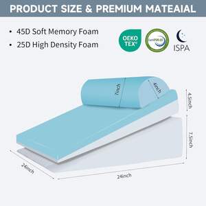 सोने के लिए बिस्तर की वेज तकिया, 3 पीसी समायोज्य ऊंचाई त्रिकोण तकिया वेज - Product Image 2