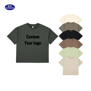 Camiseta boxy masculina de alta qualidade, camiseta personalizada com estampa de tela 100% algodão pesado, camiseta de grandes dimensões, camiseta pesada