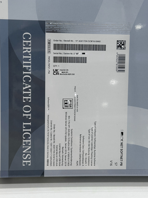 6GK1704-5CW16-0AA0 Original Brand New SOFTNET-PB S7 V16 Software PLC License 6GK1704-5CW16-0AA0