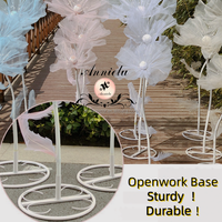 ANNIELU Lot de 3 fleurs artificielles géantes en organza de soie pour décorations de scène de mariage et de fête