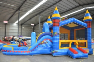 Castillo Inflable Acuático Combinado al por Mayor con Tobogán y Piscina de Chapoteo de PVC de 18oz para Alquiler Comercial - Product Image 2