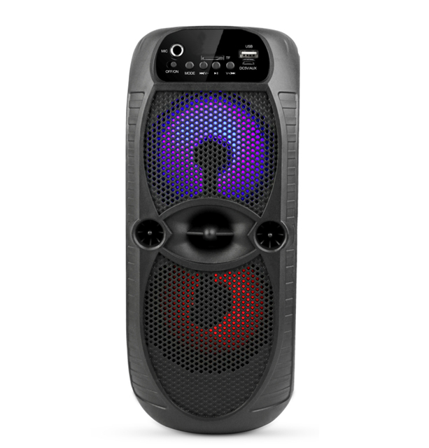 Hot Sale Dual Driver Bluetooth Speaker with RGB Light Portable Karaoke BT Speaker Outdoor Party Wireless Speaker