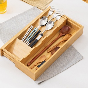Caja de Almacenamiento Rectangular de Bambú para Utensilios de Cocina, Organizador de Palillos, para Uso en Restaurantes, Cajón Creativo para <span class=keywords><strong>Cubiertos</strong></span> sin Tapa, Nuevo - Product Image 2