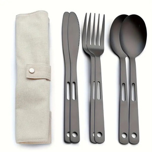 Food Grade Stainless Steel Tableware Set Household Knives, Forks, Bowls and Plates Are Rust-proof and Easy to Clean - Product Image 6
