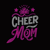 Strass thermocollants personnalisés pour vêtements et t-shirts, motif « Cheer Mom »