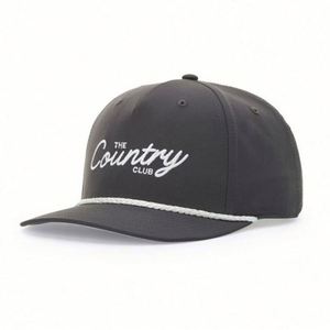 Summer Sports 5 Panel 100% Cotton Terry Hand Embroidery Unstructured Snapback <b>Hat</b> with String/Rope - Product Image 2