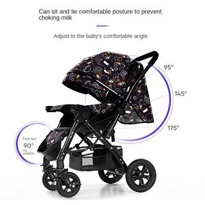 Cochecito Metálico de Alta Visibilidad con Ruedas Silenciosas de Cuatro Ruedas y Reposabrazos Reversible Ligero para Bebé - Product Image 4