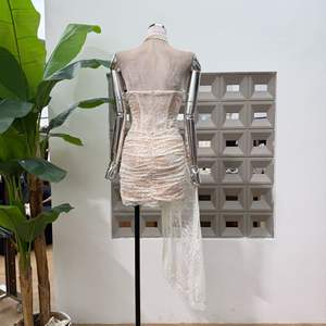 Abito da Donna Gotico Vintage con Vita Impero, Sexy Senza Spalline in Pizzo con Gonna Aderente e Volant - Product Image 3