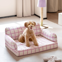 Canapé de luxe pour animaux de compagnie lit doux personnalisé pour chien et chat avec doublure étanche nouveau design en velours emballé dans un carton