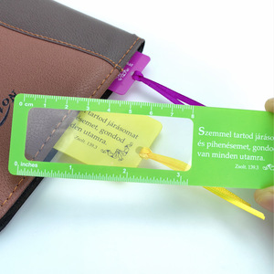 Fabbrica logo personalizzato libreria libreria insegnante promozionale regalo di vetro ingrandimento segno di <span class=keywords><strong>libro</strong></span> con nastro in pvc lente segnalibro 3X - Product Image 4