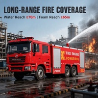 Camion de lutte contre l'incendie à eau et mousse diesel 6x4, véhicule de sauvetage d'urgence robuste de 15 tonnes avec système d'extinction d'incendie haute pression