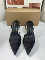 Sandales d'été élégantes pour femme ZA QuiteS à talons aiguilles fins, motif quadrillé et perles, semelle en caoutchouc, pour mariée