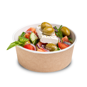 Premium quality Kraft Paper Food Round <b>Bowl</b> 750 Stackable Sealable Greaseproof Container for Hot and cold products custom Logo - Product Image 1